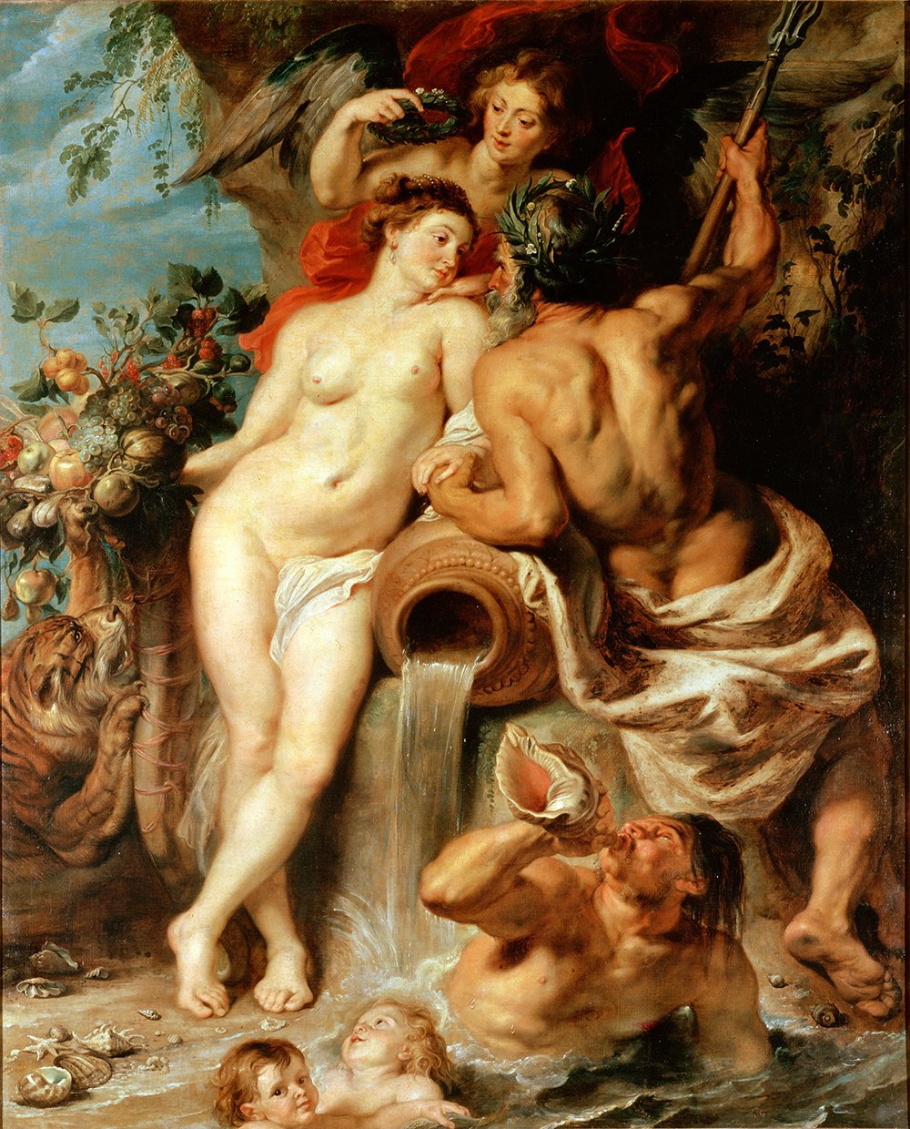 Tableau baroque Rubens Gallerix décoration murale avec cadre marron