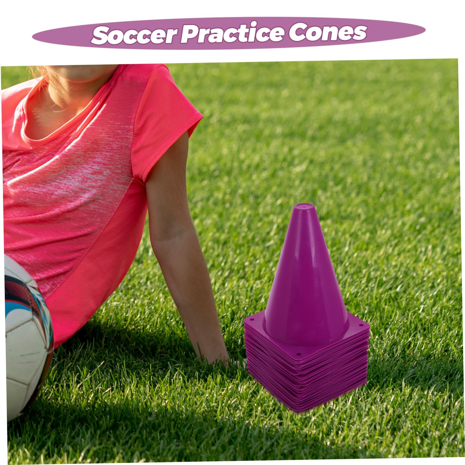 Yardwe 40 Piezas Conos para Entrenamiento Deportivo Conos de Fútbol para Ejercicios de Agilidad para Fútbol y Interiores y Exteriores