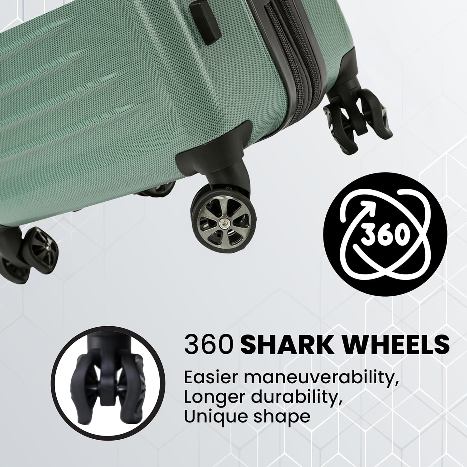 Spyder Rails Expandable Hardside Upright Suitcase with 360° Spinner Wheels, TSA Approved Lock (Sage, Medium Checked)