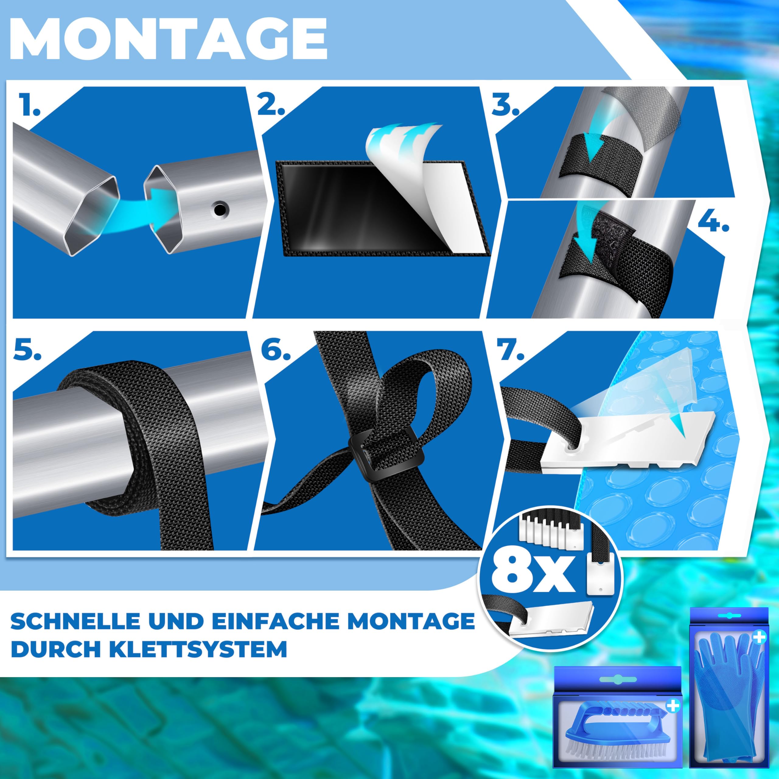 KESSER® Enrouleur de bâche de Piscine Premium | Système d’enroulement 1,05 m-6,15 m | pour bâche Solaire | Enrouleur Mobile | Sangles fournies
