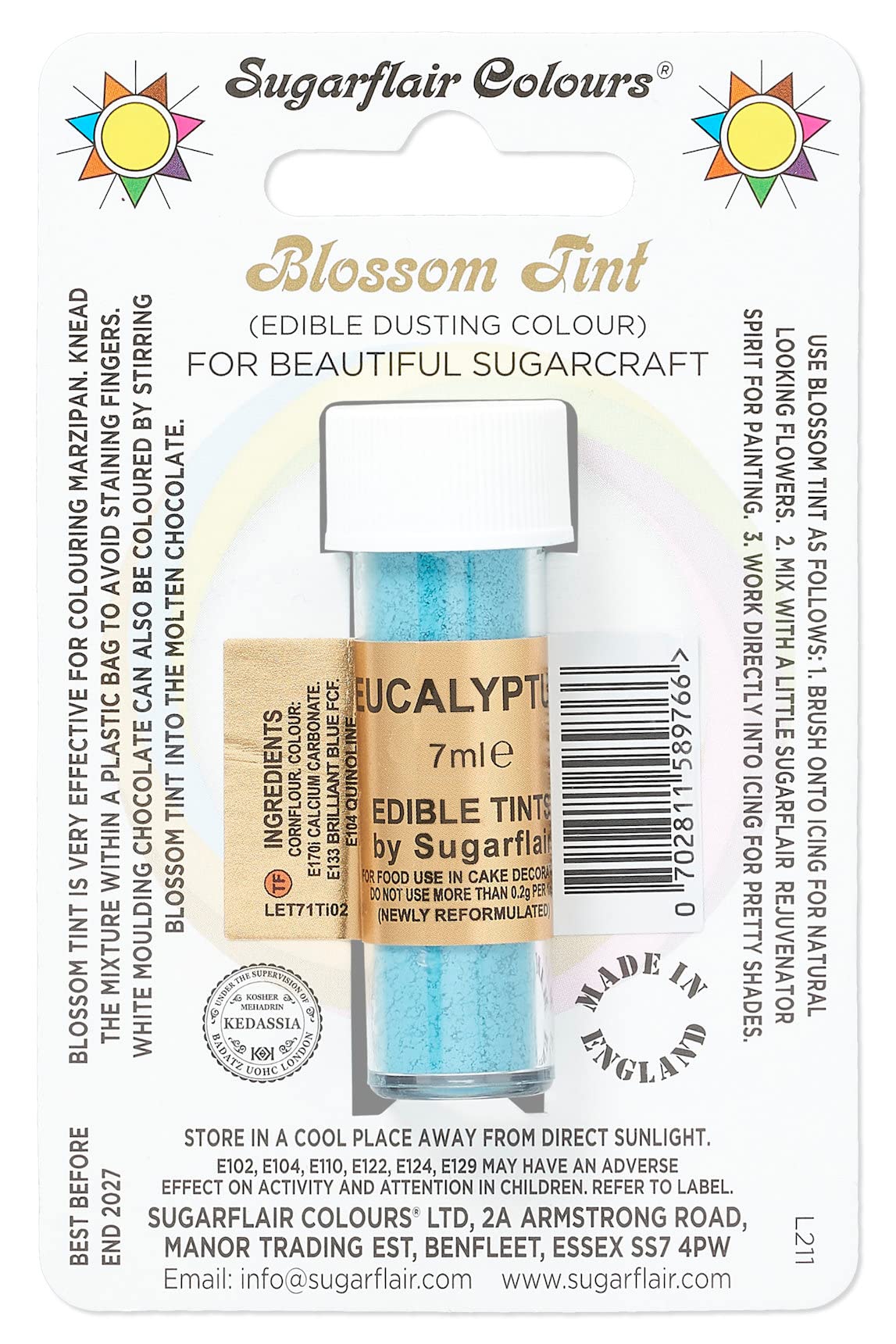 Sugarflair Blossom Tint Grape Violet Food Colouring and Dusting Powder, Matt Finish, Brush On or Mix with Rejuvenator Spirit to Create a One of A Kind Cake - 7ml — view 33