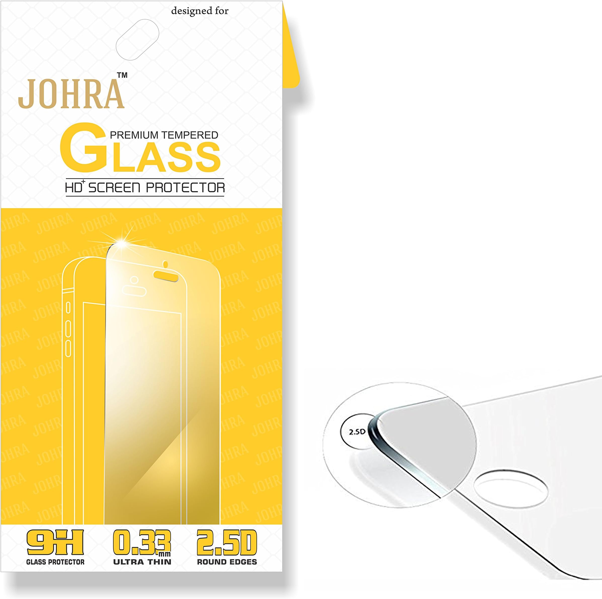 Johra Huawei P9 2.5D 9H HD+ Premium Tempered Glass for Huawei P9 Tempered Glass