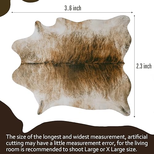 Miniatura 2 de AROGAN Western Decor - Alfombra de piel de vaca de imitación de piel sintética, 3.6 x 2.3 pies alfombra premium de piel de animal piel de vaca,