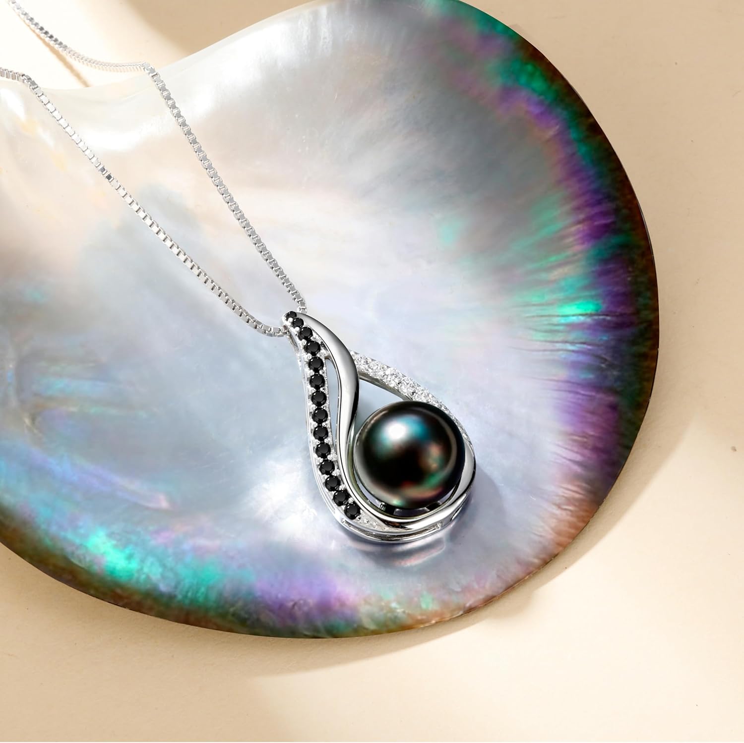 Gifts for Women-Wife- Real Tahitian-Pearl-Necklace, Birthday Anniversary Valentines Gifts For Her Wife Christmas - Mother's Day Gift for Mom - Companion Necklace For Women Luxury Fine Jewelry