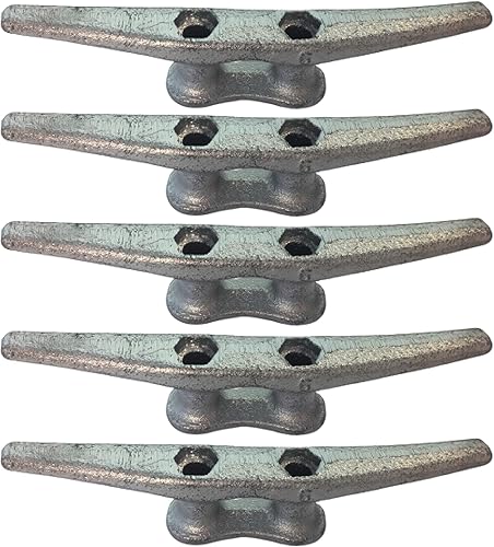 Tacos de muelle de 6 pulgadas, paquete de 5 tacos de hierro galvanizado para barcos para aplicaciones marinas o decorativas