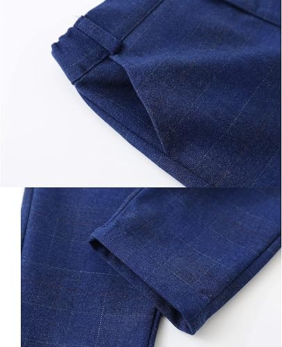 Miniatura 4 de Conjunto de ropa de 3 piezas para niños, camisas de manga larga con corbatín + chaleco + pantalones, traje casual