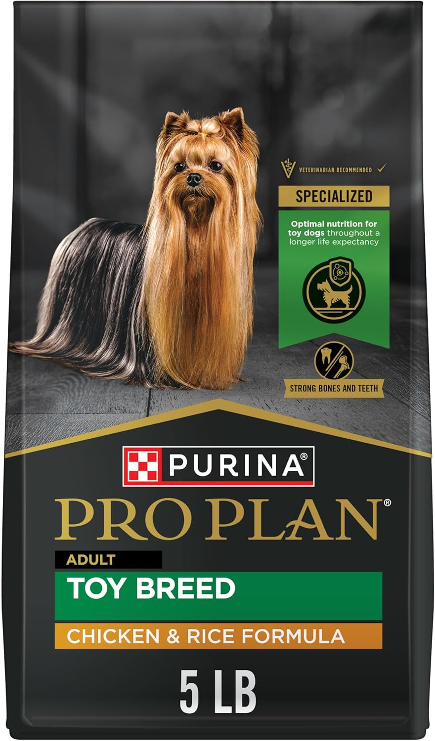 Purina Pro Plan Toy Breed Dog Food, Chicken and Rice Formula With Guaranteed Live Probiotics – 5 lb. Bag Purina Pro Plan Toy Breed Dog Food, Chicken and Rice Formula With Guaranteed Live Probiotics – 5 lb. Bag