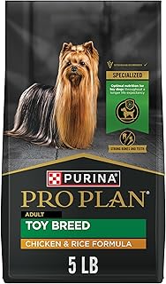 Purina Pro Plan Toy Breed Dog Food, Chicken and Rice Formula With Guaranteed Live Probiotics - 5 lb. Bag