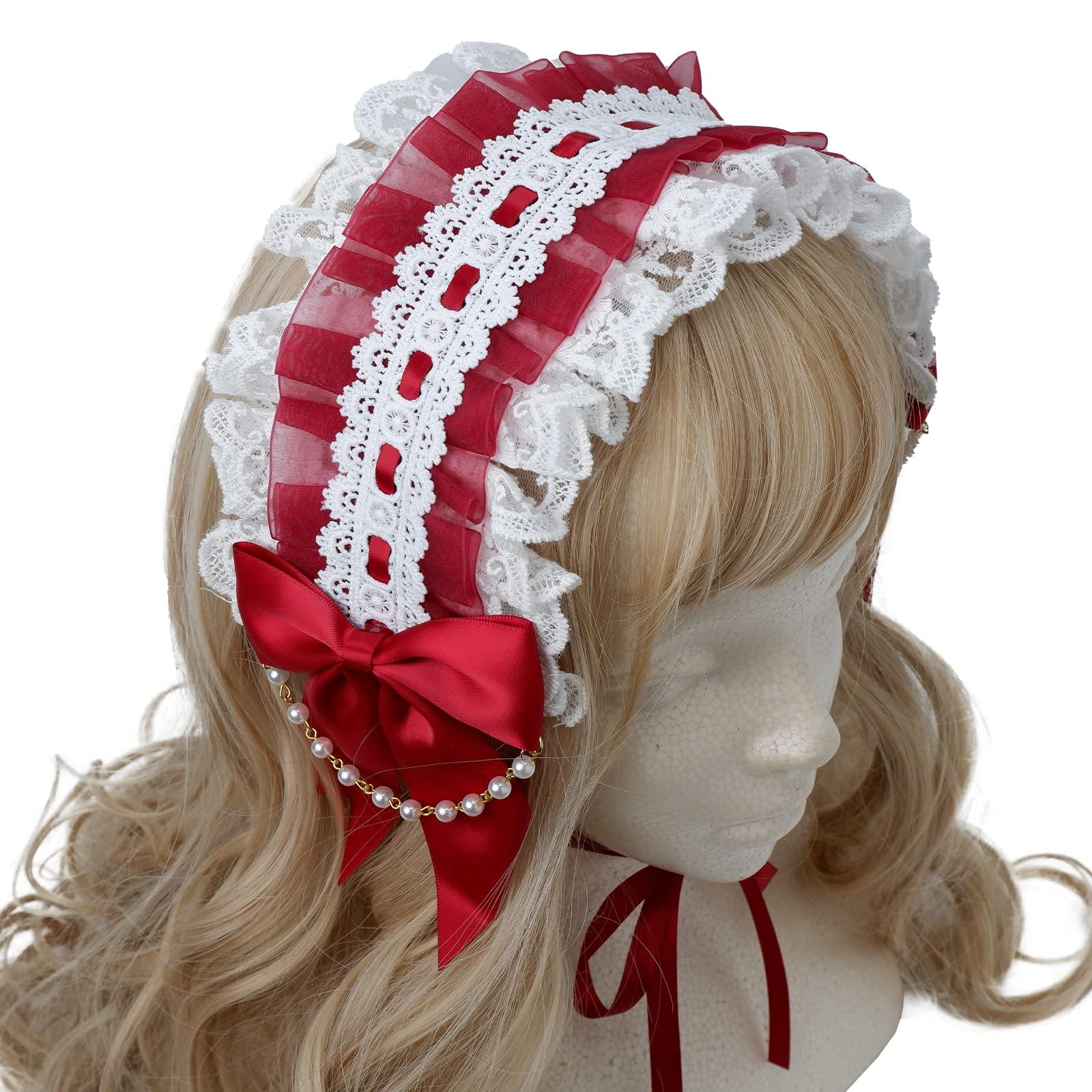 Amazon.co.jp: ヘッドドレス ヘアバレッタ メイド コスプレ 髪飾り 髪