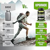 Vista 4 de 210 cápsulas – Suplementos de pimienta de cayena Extracto 10:1 con berberina HCI y bulbo de ajo, hoja de olivo y más – Fórmula combinada