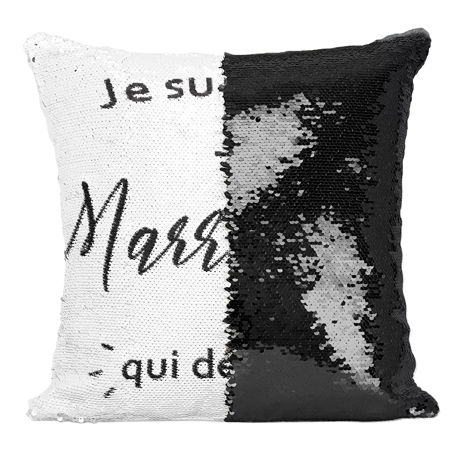 Coussin paillettes noir marraine dechire pour exprimer votre amour avec tendresse