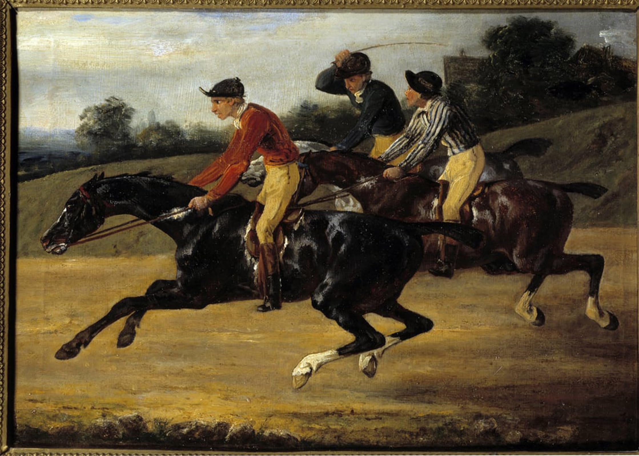 Impression Peinture Géricault d'Art Mural Chevaux de courses chic