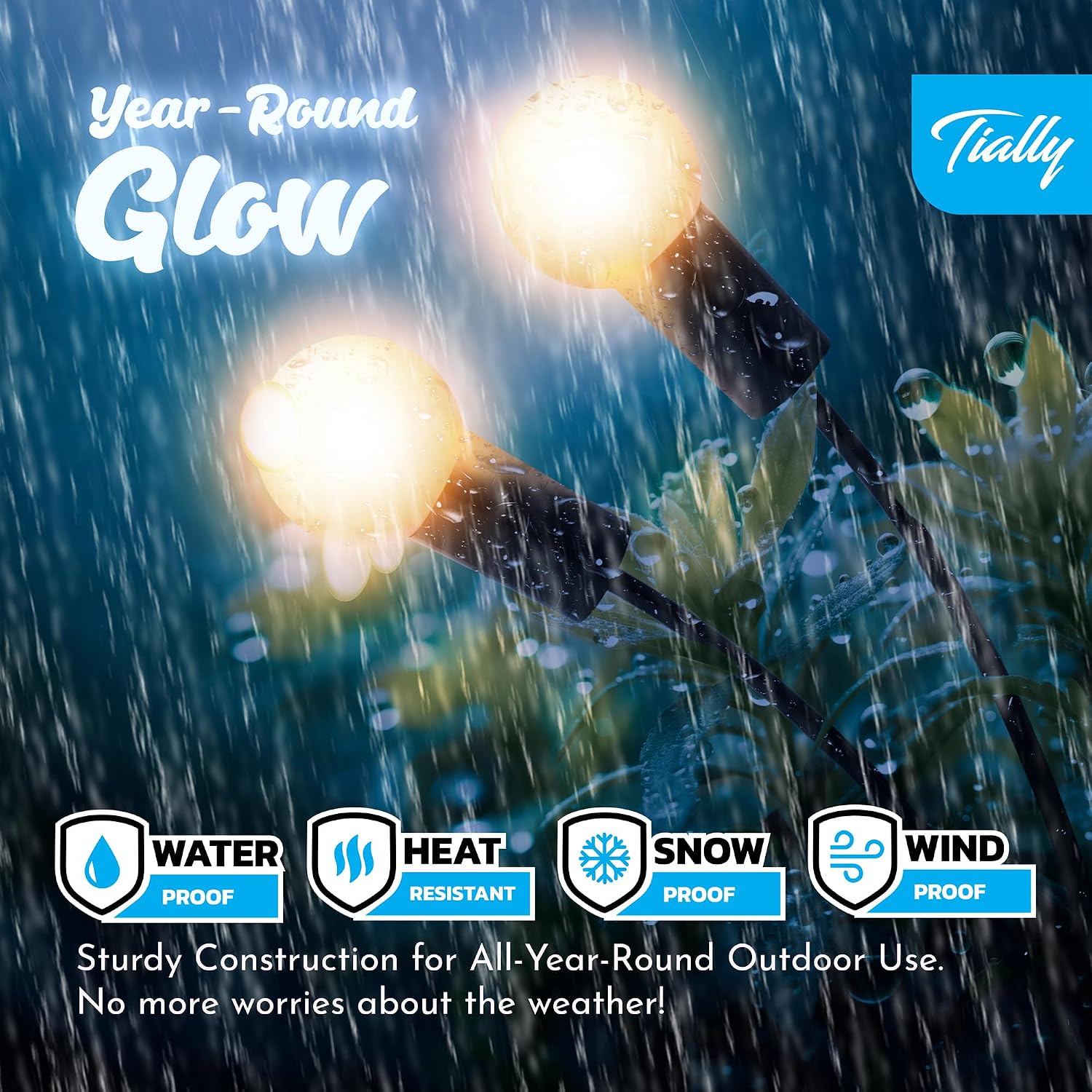 TIALLY 4 Pack 32 LED Firefly Lights Solar Outdoor - Firefly Solar Garden Lights for Yard and Patio Decoration - Warm White|