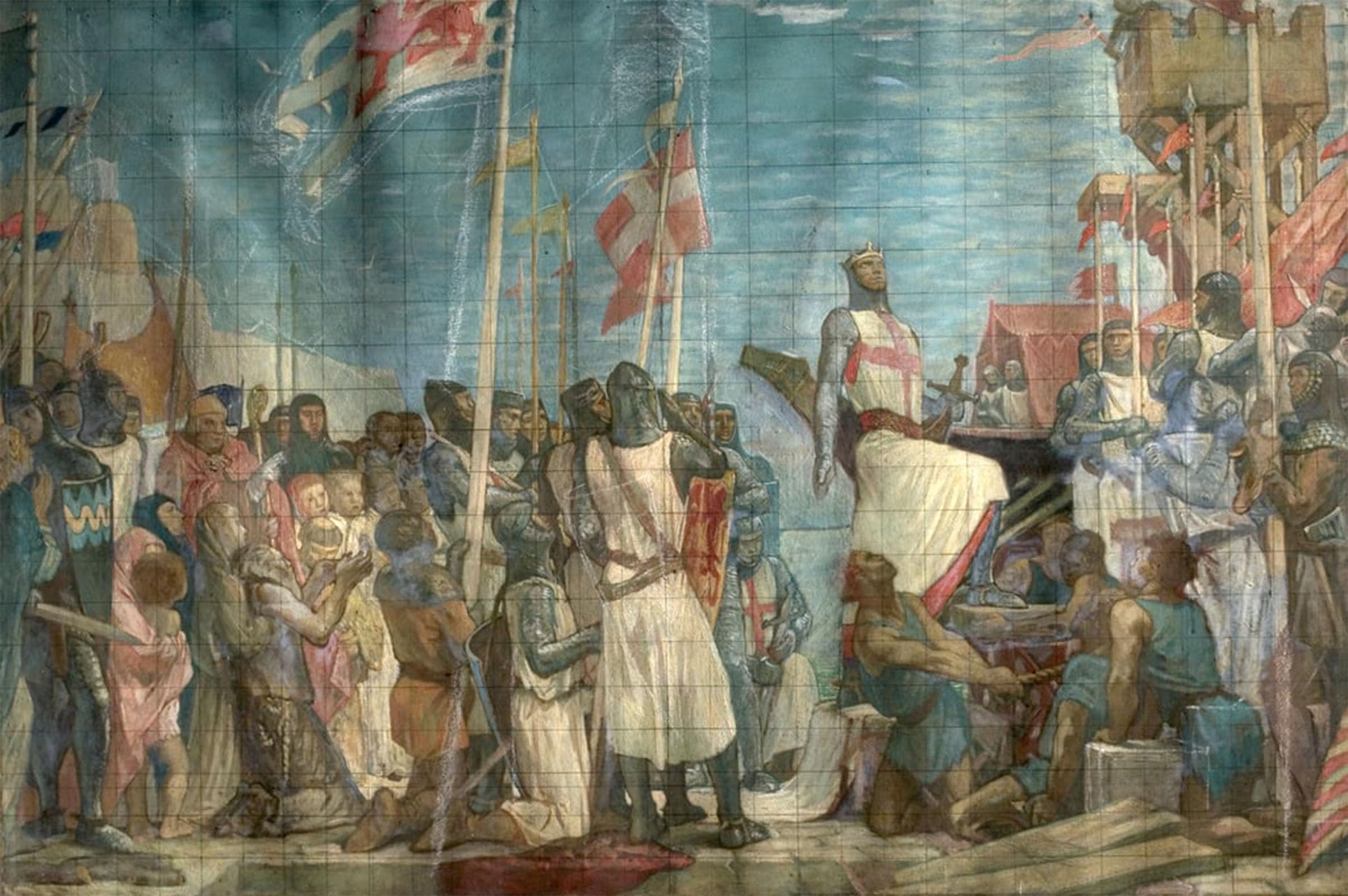 SERENDIPITP Retro Picture Poster Wall Art Pictures Painting Richard the Lionheart Embarks on the Third Crusade by Glyn Warren Philpot Wall Art Canvas Print for Wall Decor 60x90cm