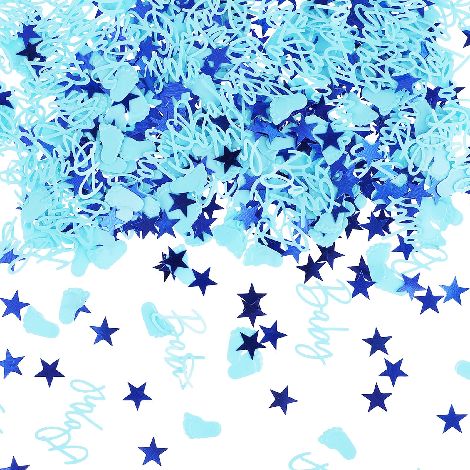 Abeillo 1000 Pieces Baby Shower Decorations Confetti - Blue Boy Party Table Scatter Confetti, Sprinkles Decor for Gender Reveal Supplies (Blue Feet) (Abeillo-543985)