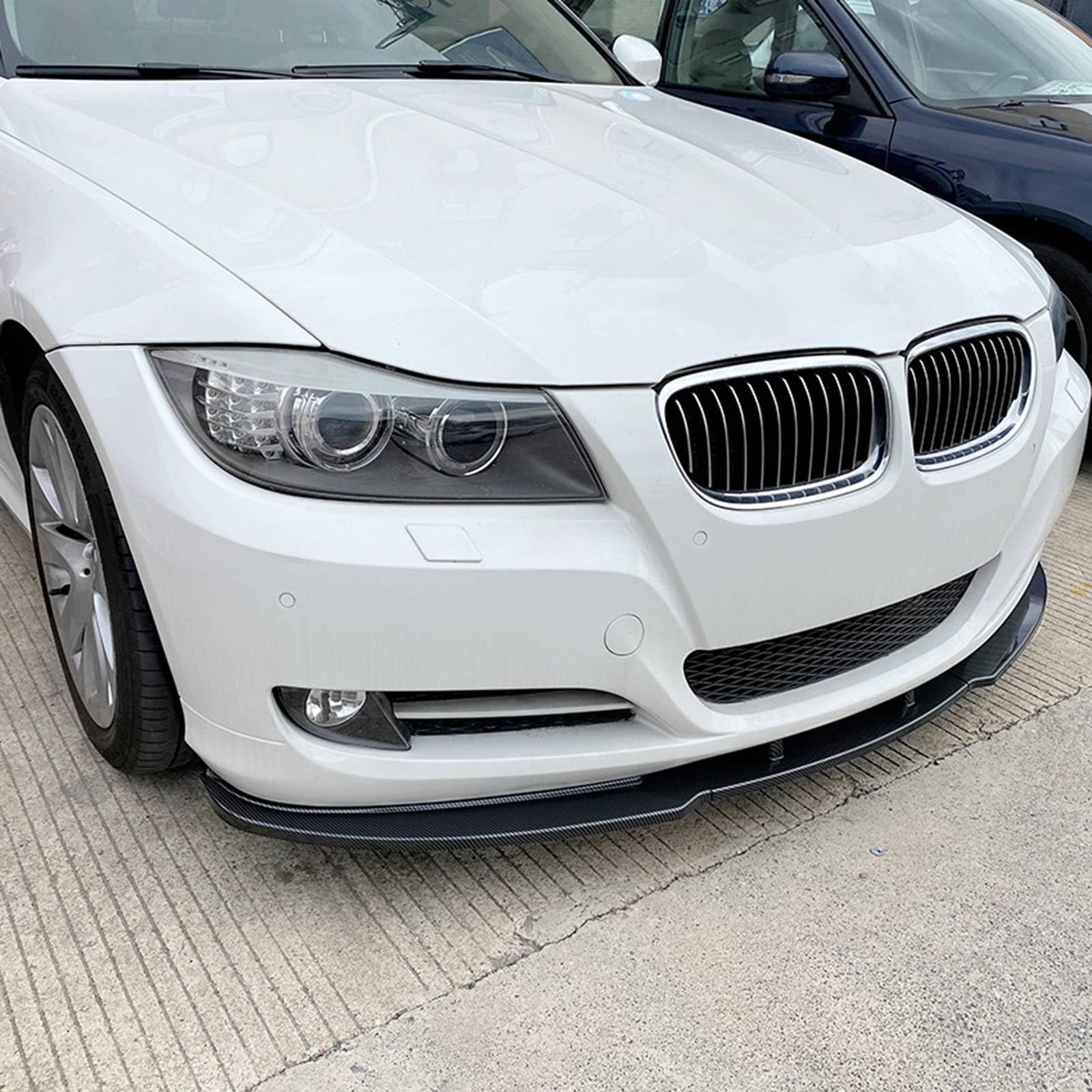 Compatible con BMW Serie 3 E90 E91 Lci Front Splitter Lip Base Modelo 2009-12 Gloss Blk