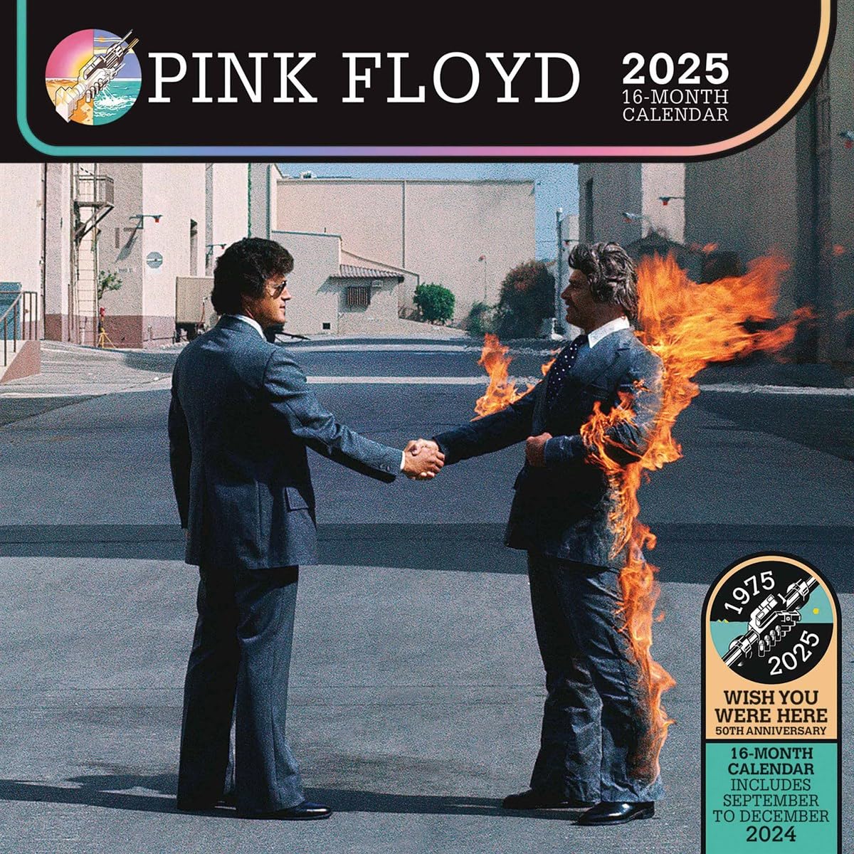 Pyramid International Pink Floyd 2025 Calendar – 16-Month Official Planner, Iconic Album Art, Large Grid for Notes, Gift for Music Fans & Collectors