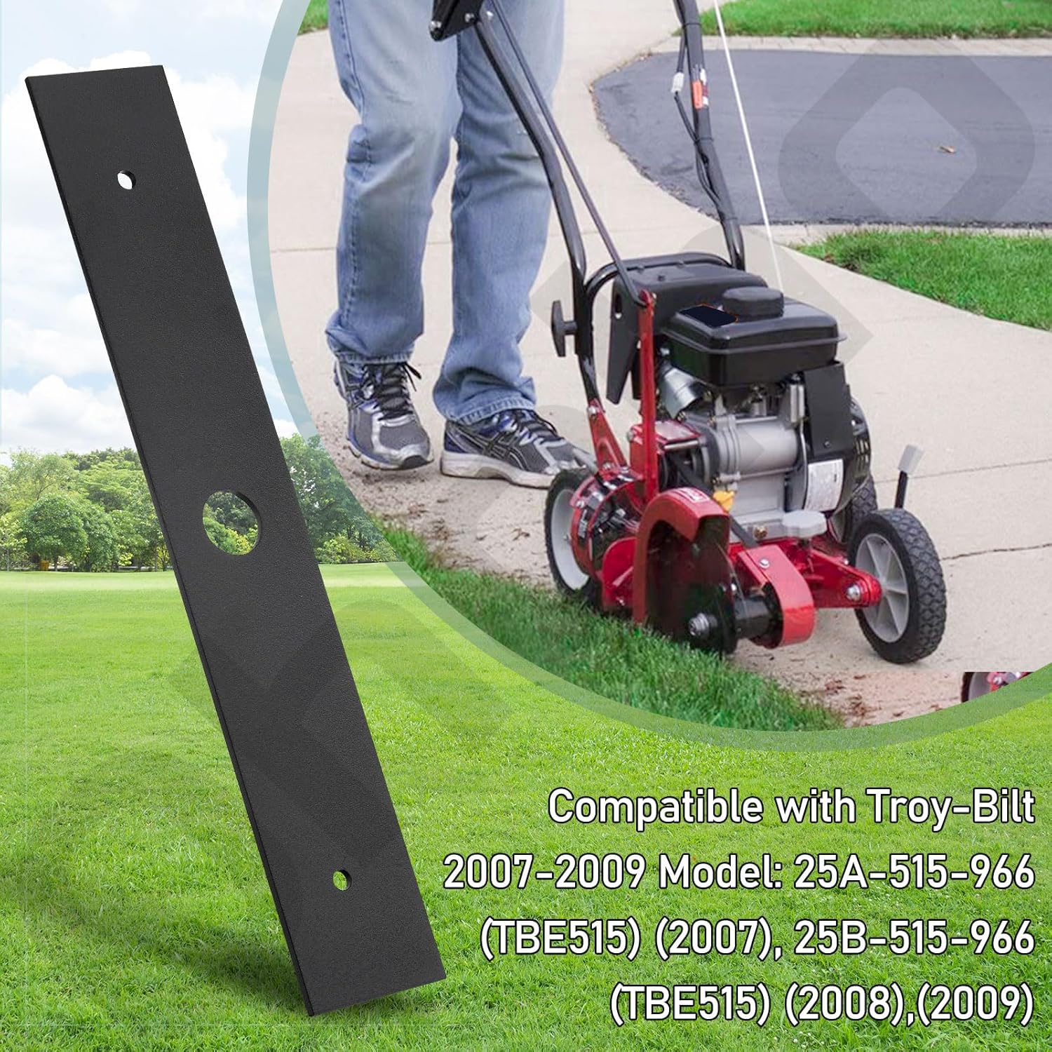 Ohoho 2 Pack 787-01503-0637 Edger Blade Compatible with MTD Troy-Bilt Craftsman 753-05562 787-01503 25B-515-799 TB515EC Lawn Mower, Specifications: 5/8" Center Hole, 9" Length, 1-1/2" Width