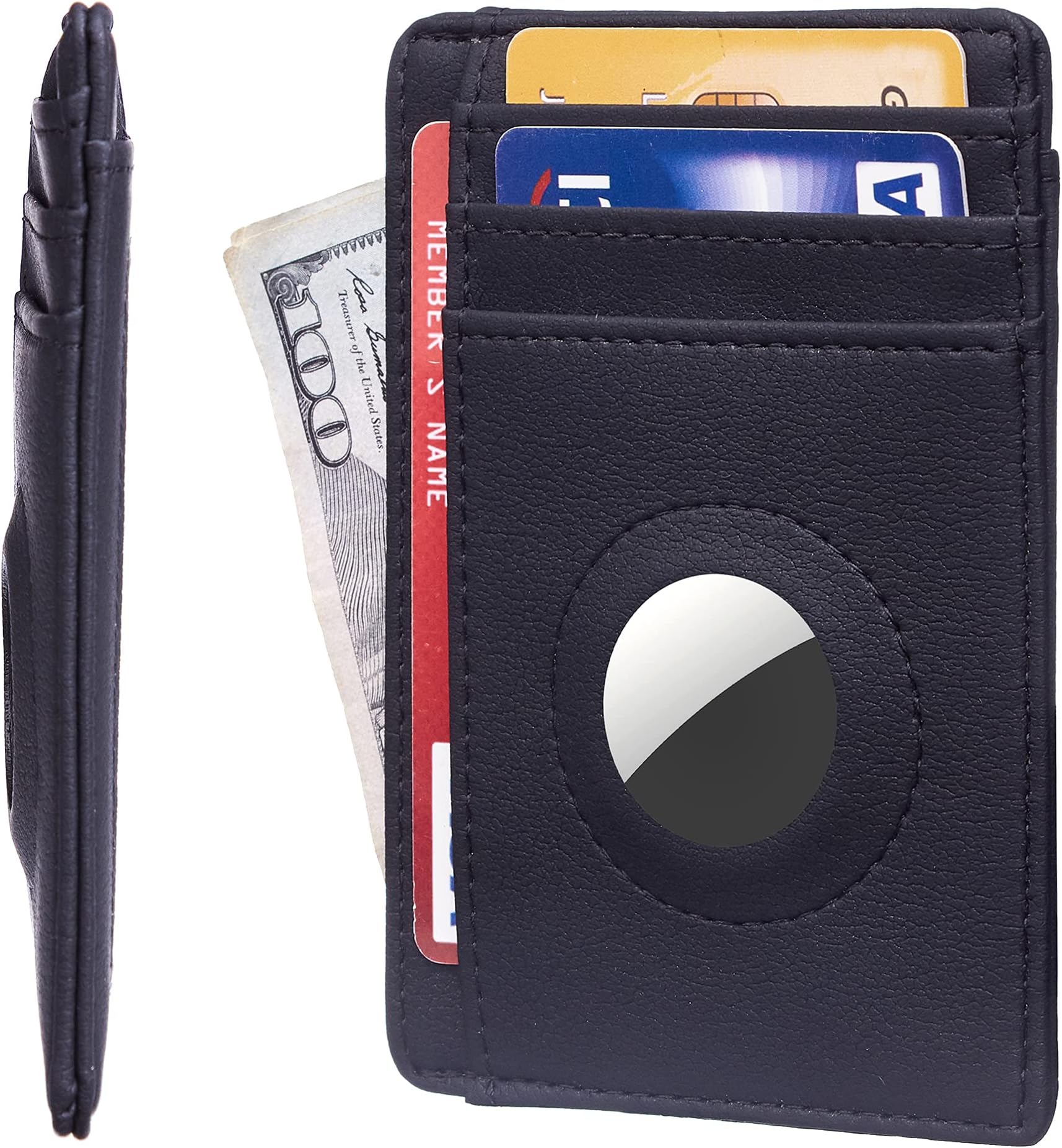 Hawanik Air Tag Wallet Slim Minimalist Wallet Card Holder for AirTag