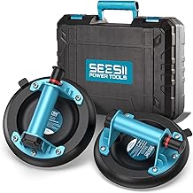 SEESII 2-Piece 8-Inch Professional Suction Cup Glass with ABS Pump + Handle, Load 200 kg, Lifting Suction Cup for Stone, Granite, Windows and Metal Sheets