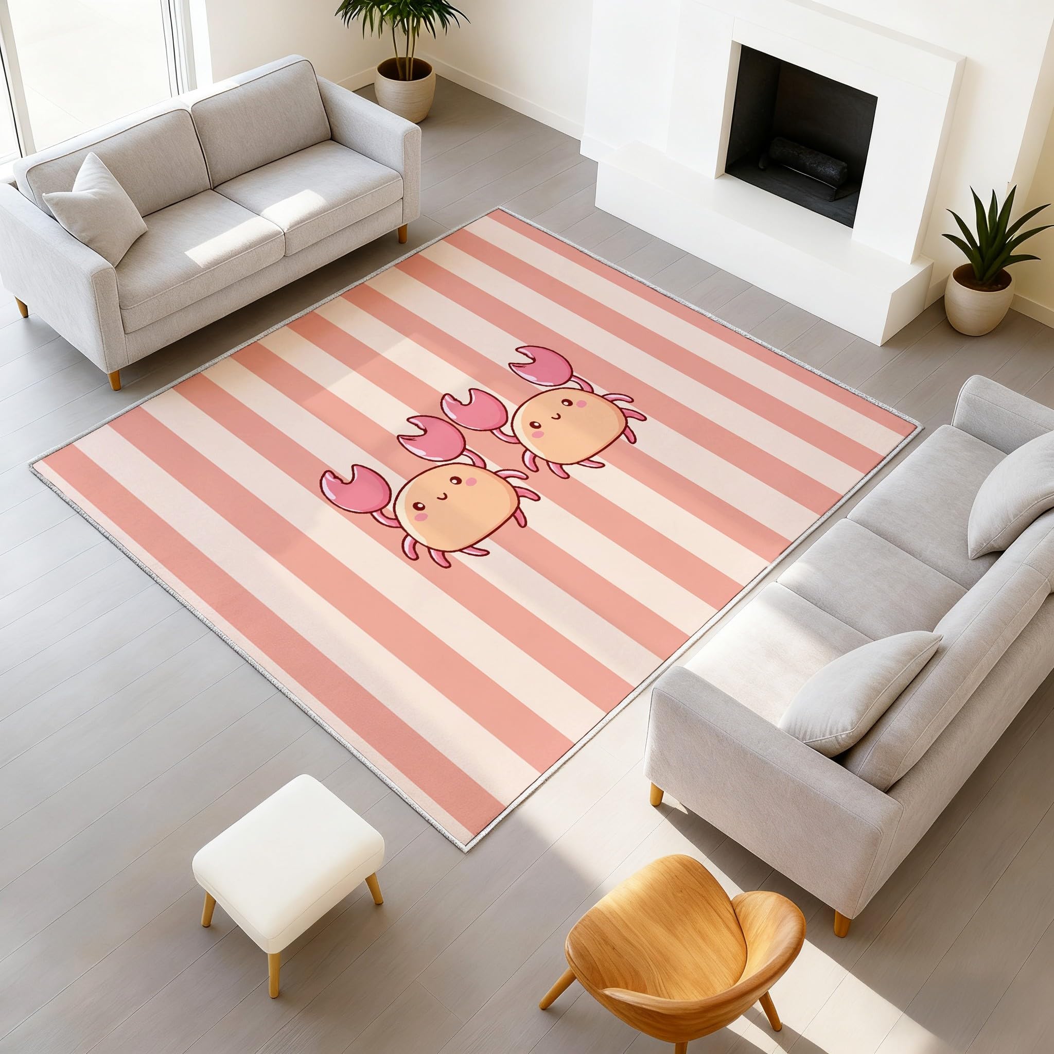 Tapis animaux sauvages lavable pour chambre d'enfant sans glissade