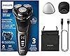 Philips Electric Shaver 3000 Series - Wet & Dry Electric Shaver for Men with SkinProtect Technology in Deep Black, Pop-up Beard Trimmer, Charging Stand, Travel Pouch Model S334213