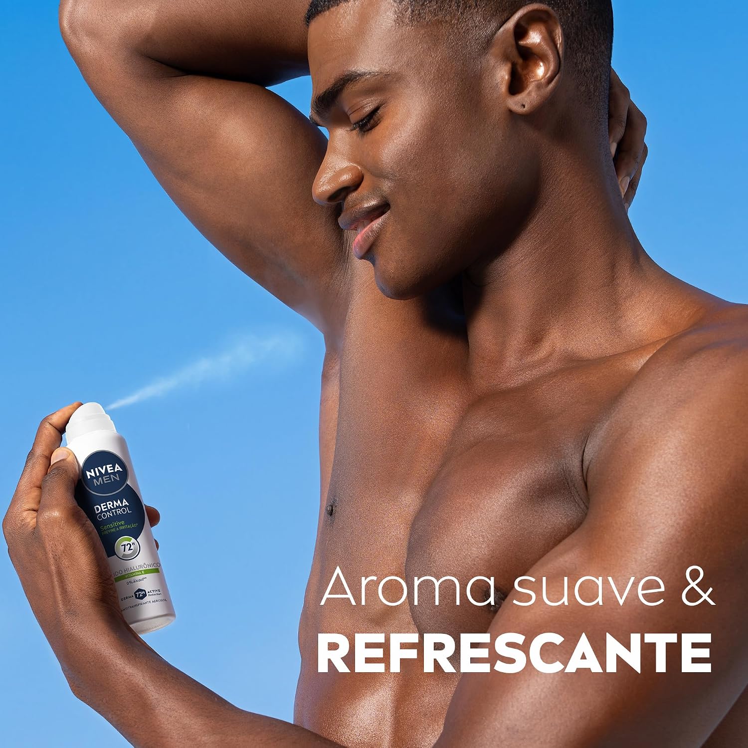 NIVEA MEN Desodorante Antitranspirante Aerossol Sensitive Protect 150ml - Proteção prolongada de 48h, peles sensíveis, com óleo de abacate e extrato de camomila, minimiza a irritação
