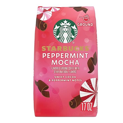 Starbucks Café molido, café con sabor a menta moca, 100% arábica, Holiday 1 bolsa (17 oz)