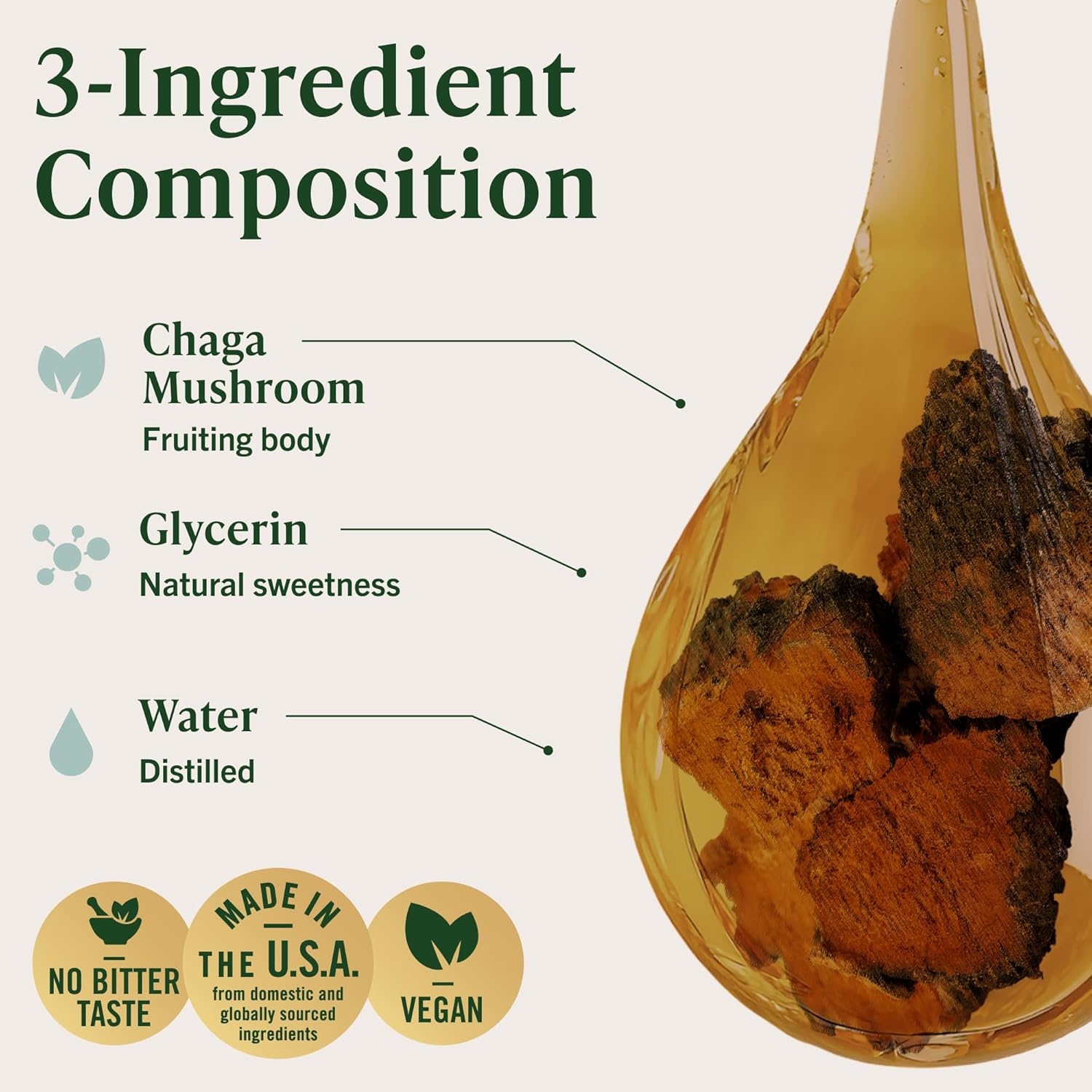 HERBAMAMA Chaga Mushroom Tincture - Vegan Immune Support & Defense with Chaga Mushroom Extract Drops - Non-GMO, Alcohol & Sugar-Free Liquid Immunity Supplement, 42-Day Supply - Image 4