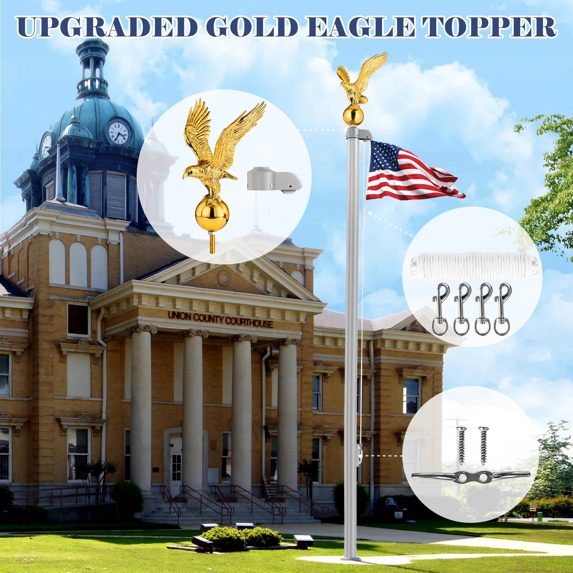 PPQ Flag Pole Eagle Topper 11