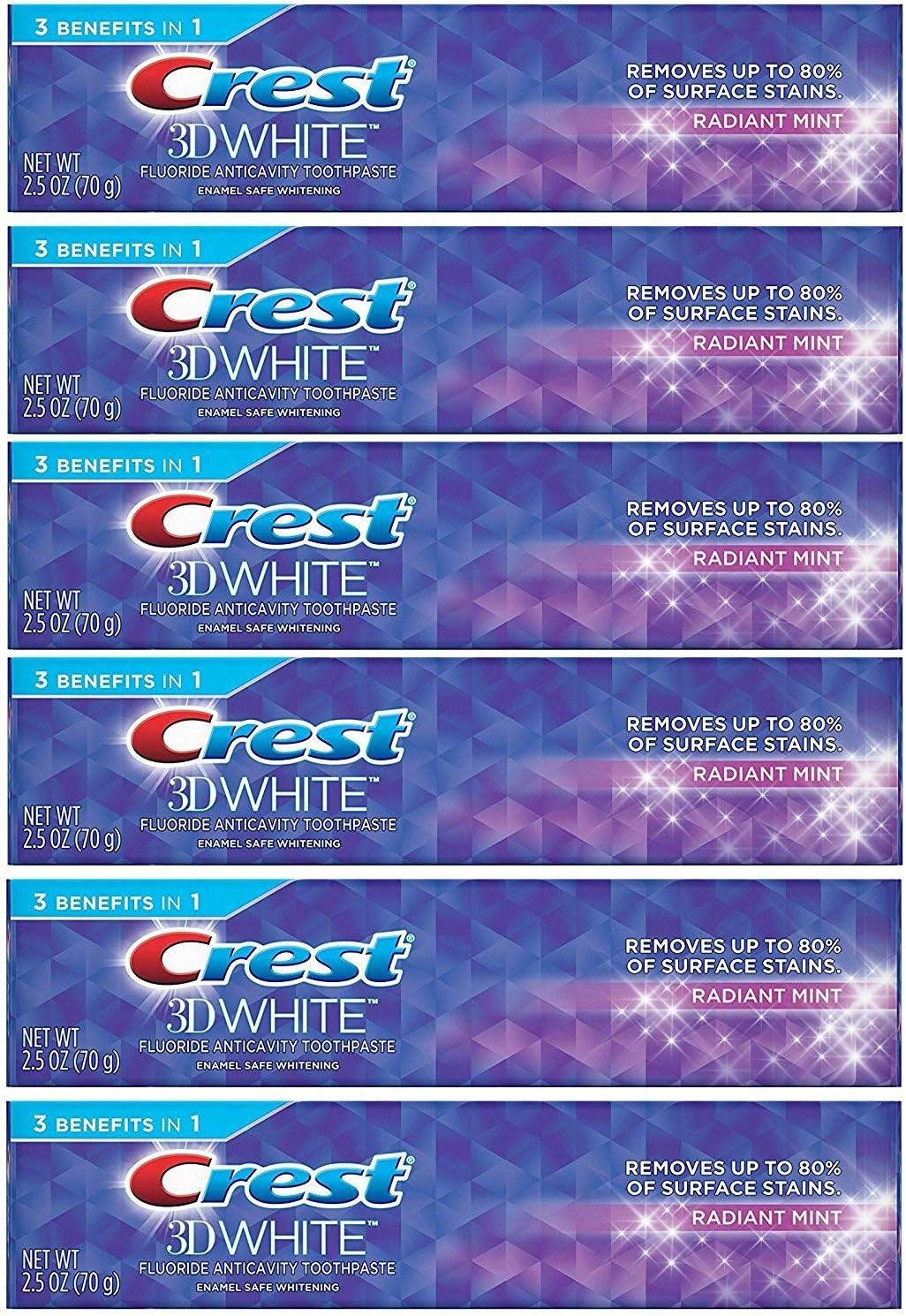 Crest Fresh & White Toothpaste, Peppermint Gleem Paste, 2.4