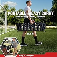 Vista 5 de Soccer Rebounder Board, 6-in-1 Rebound Modes Portable Dual Surface Soccer Wall with 3 Adjustable Angles for Passing, Control & Reflex, Kick Back