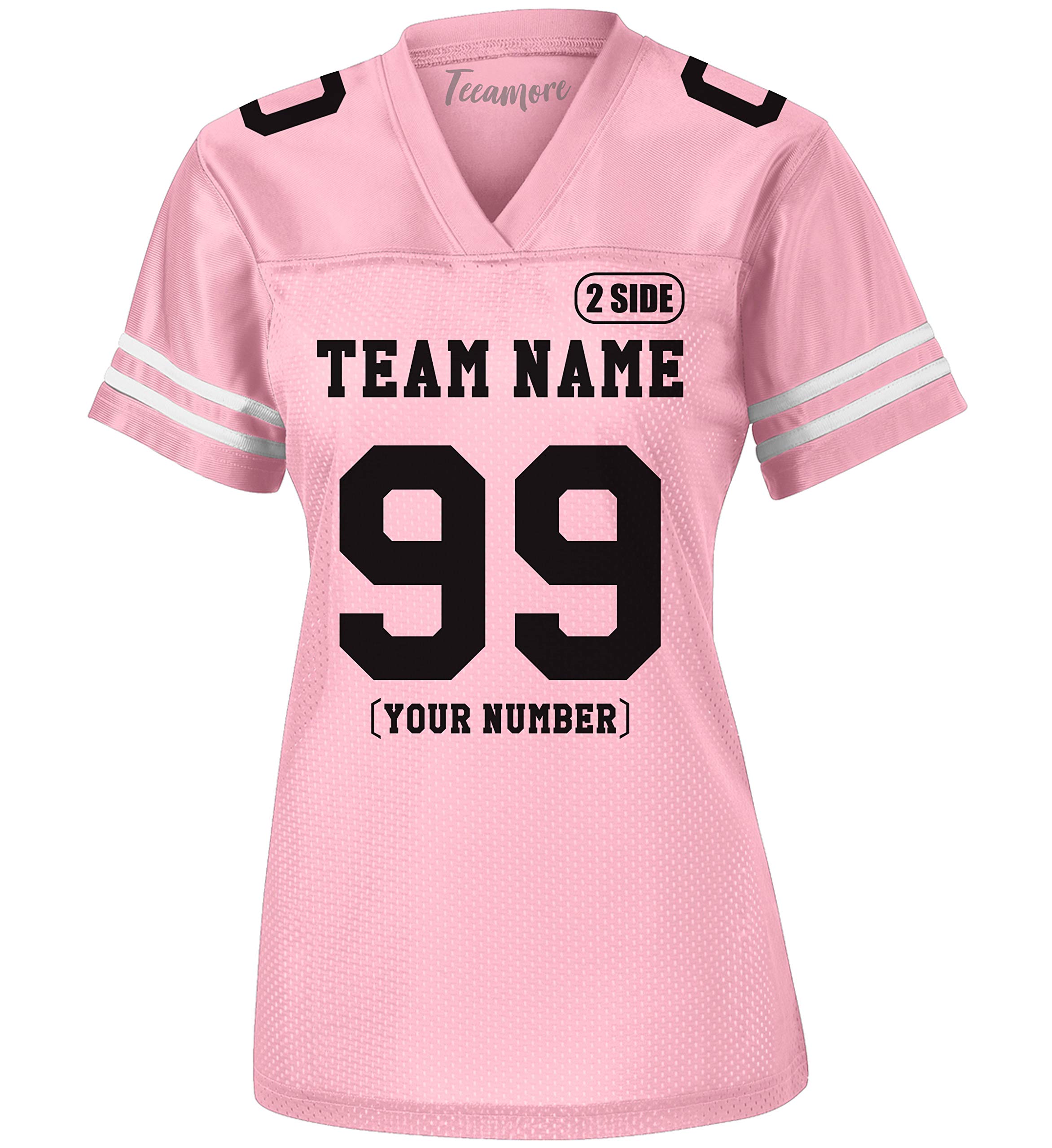 TEEAMORECustom Replica Football Jersey for Women Add Your Team Name and Number Personalized T-Shirt 2 Sided