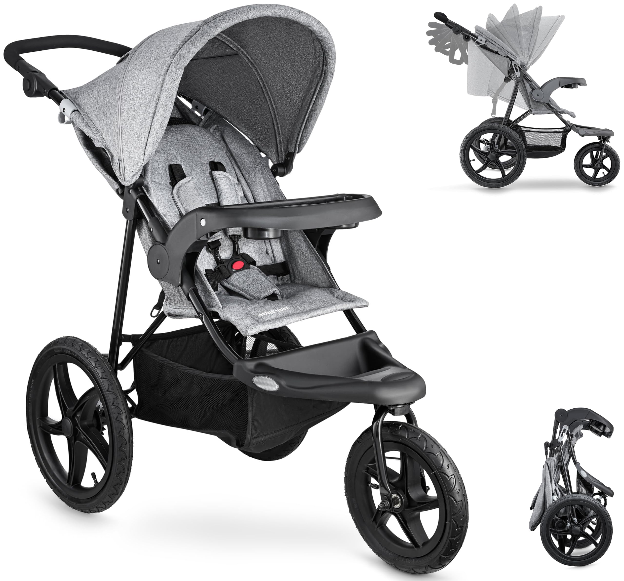 Moby-System Runner: Dreirad-Kinderwagen mit Regenschutz