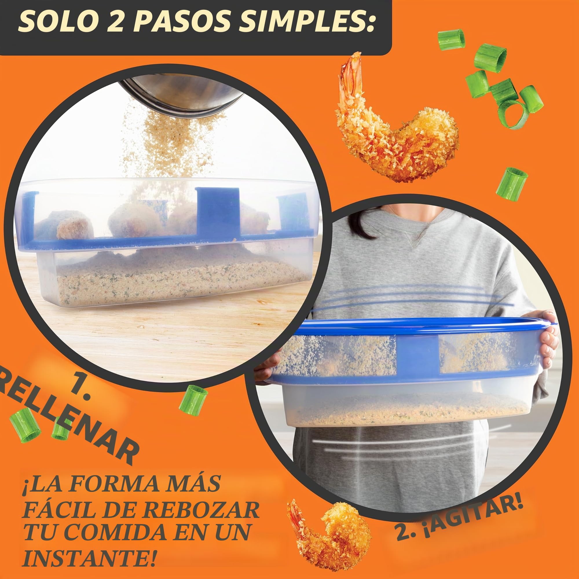 Cook 's Choice Original mejor Breader masa cuenco All-in-One Mess Free panificación en casa o de viaje