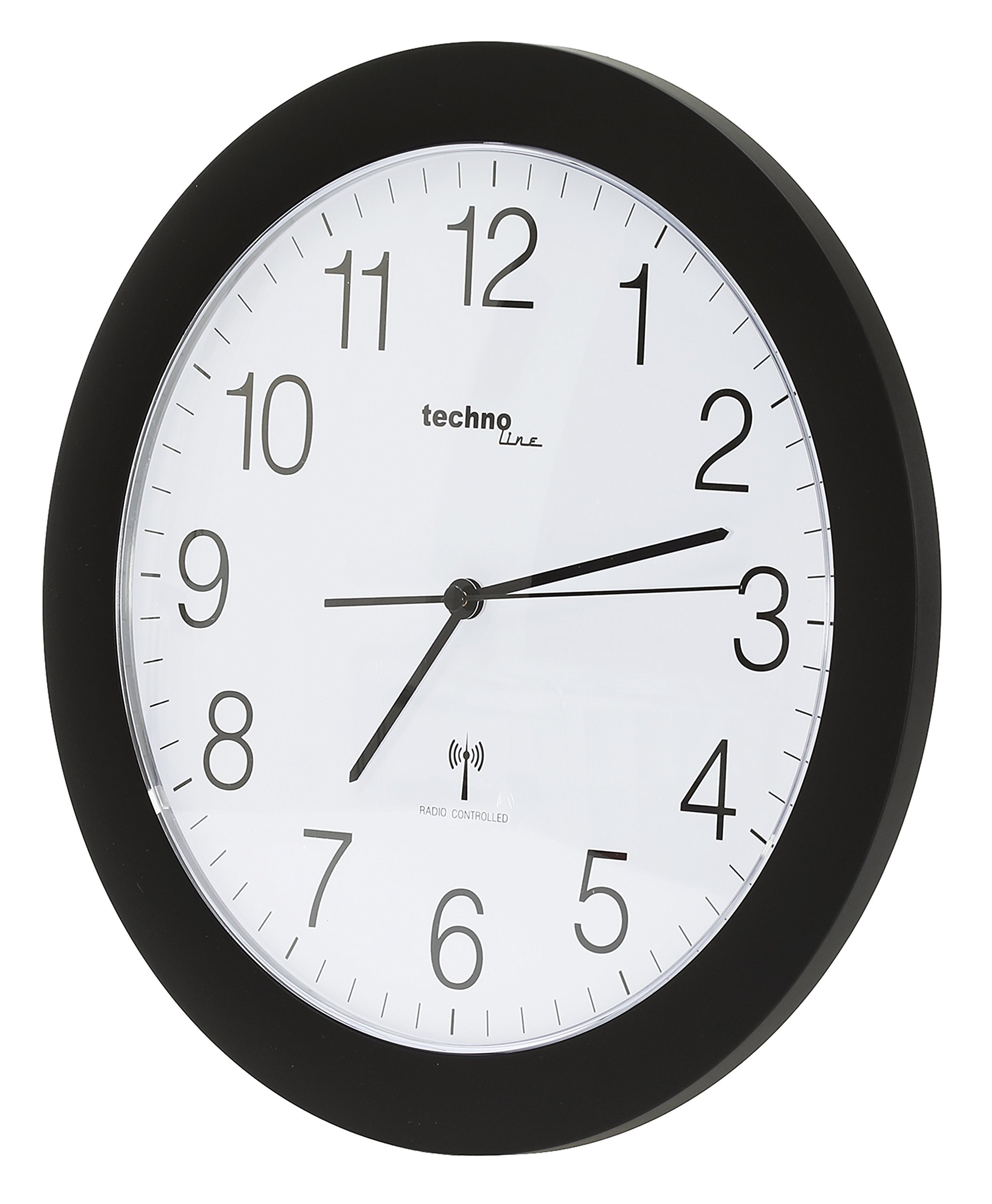 techno line WT 8000 Horloge Murale Radio Pilotee Noir (Lot de 2)