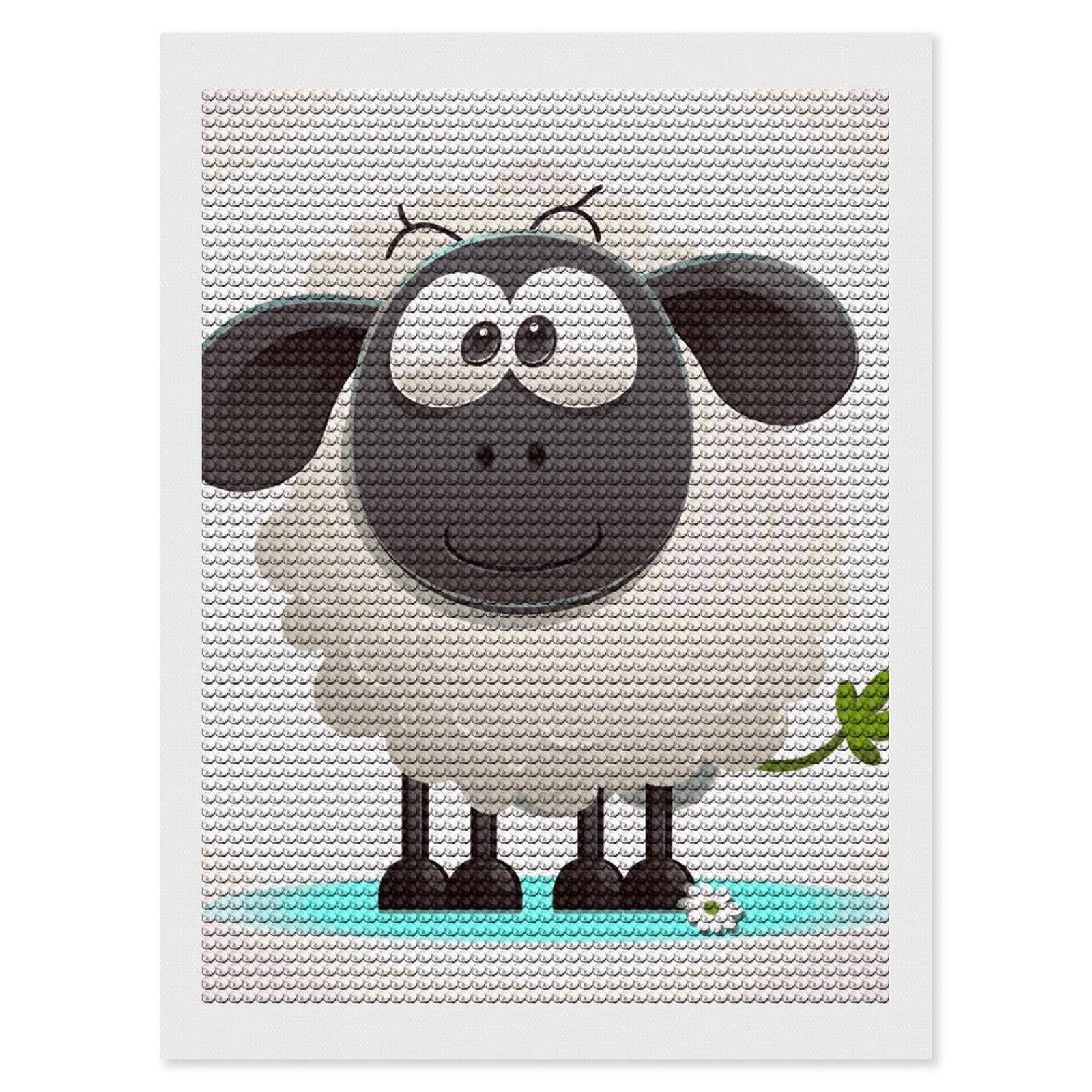 DWVTSLH Sheep Diamond Painting Kits for Adults, Personalized Diamond Photo Art Full Drill, DIY 5D Diamond Art Painting Kits for Beginners, Home Wall Decor 12"x16"