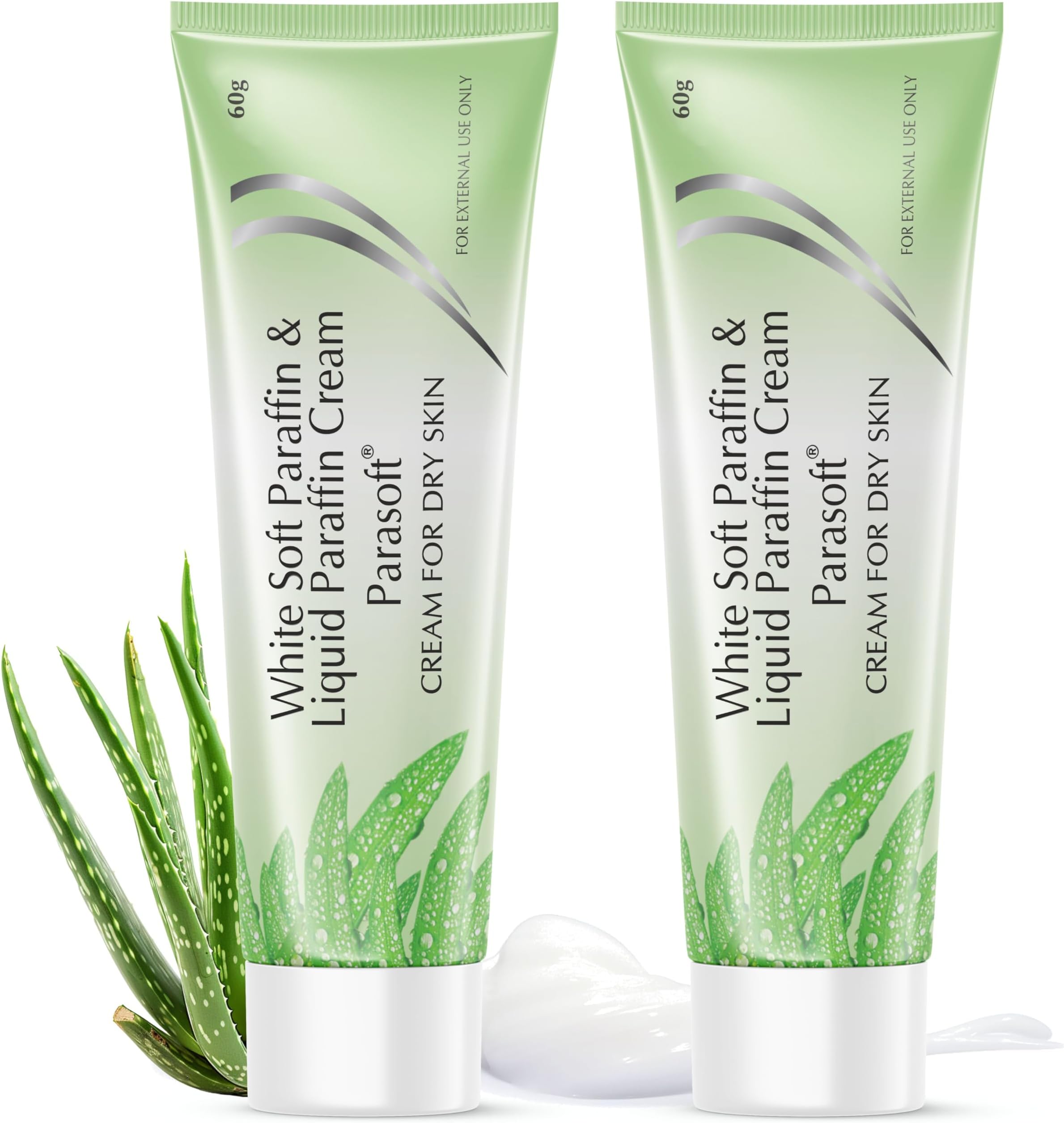 Parasoft Cream for Dry & Dehydrated Skin Intense Moisturizer Nourishing Cold Cream & Winter Cream Goodness of Aloe vera for both Men & Women Quick Absorbing & Non-Greasy Paraben Free- 60GM (Pack of 2)