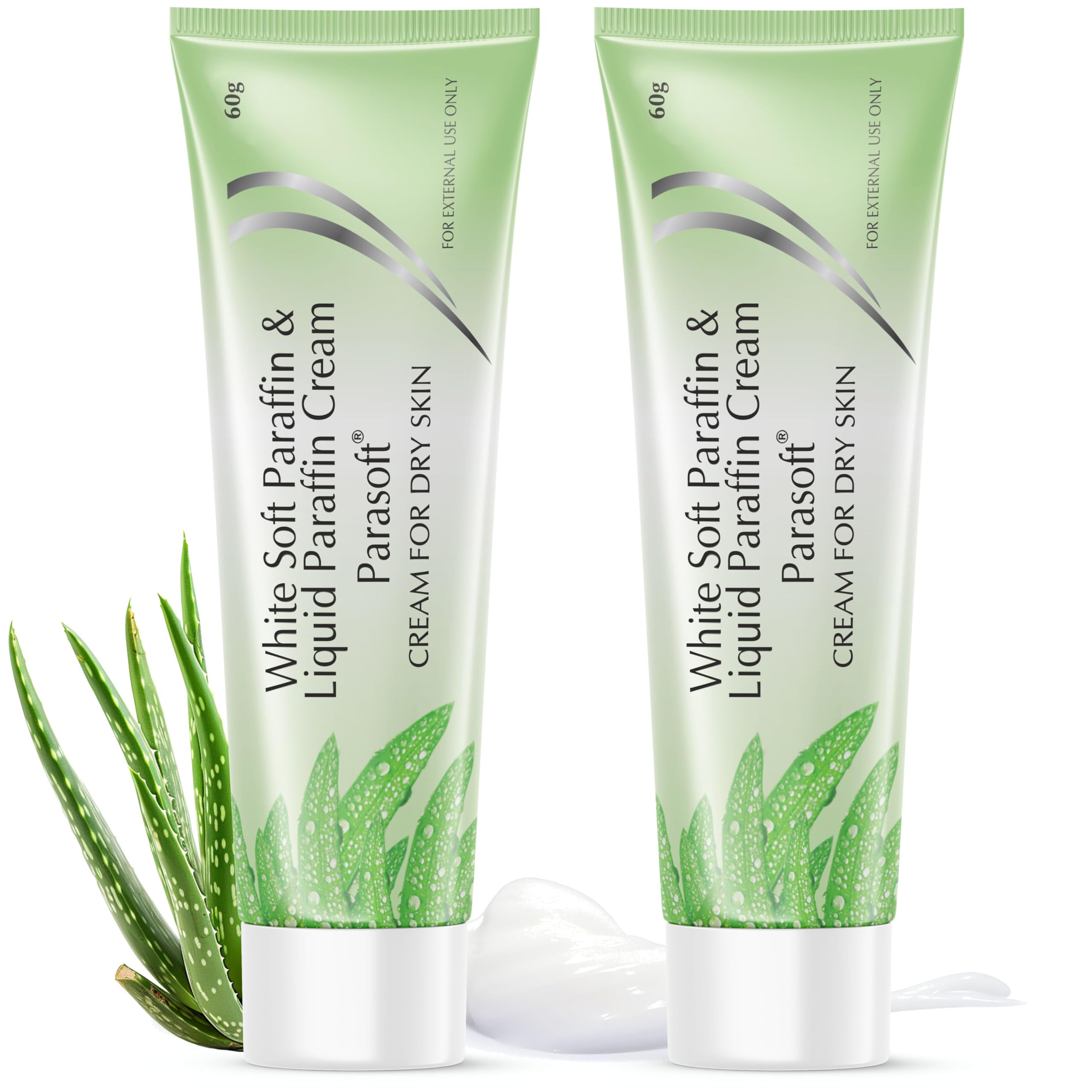 Parasoft Cream for Dry & Dehydrated Skin Intense Moisturizer Nourishing Cold Cream & Winter Cream Goodness of Aloe vera for both Men & Women Quick Absorbing & Non-Greasy Paraben Free- 60GM (Pack of 2)