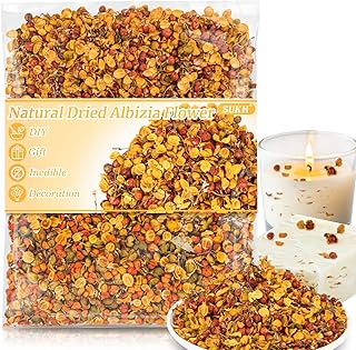 Sukh Dried Albizia Flower - Natural Herbs Eadried Acacia Flower 3oz Bulk Albizia Julibrissin Blooming for Soap Making,DIY Candle Making,Bath and Wedding Party Decoration