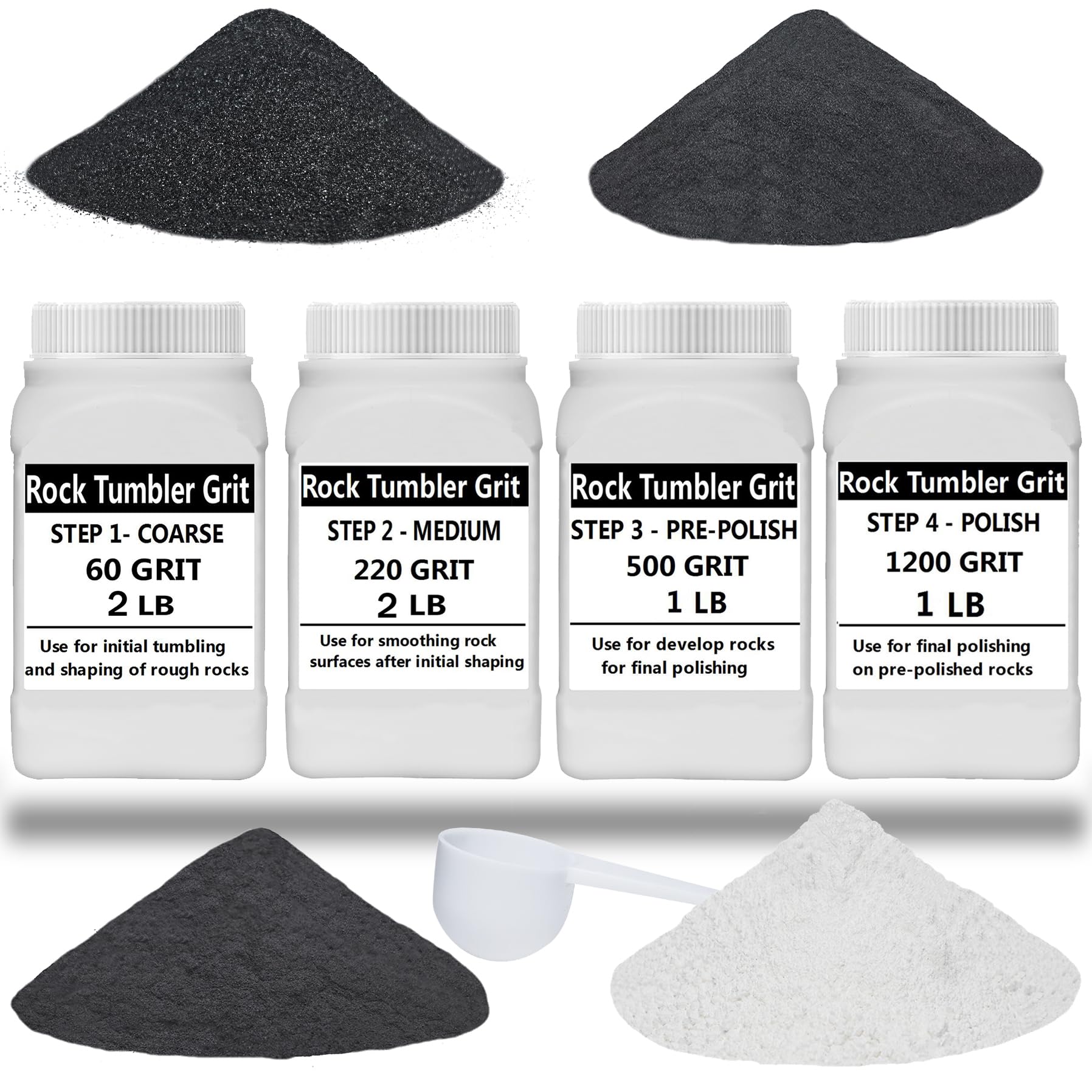 Amazon.co.jp: 6ポンドのロックタンブラー研磨グリット - 4ステップのタンブリングメディアキット  粗目/ミディアム/プレポリッシュ/最終研磨、タンブリングリフィルメディア、最大50ポンドの研磨、あらゆるストーンポリッシャー、ロックタンブラーに対応。  : DIY・工具 ...