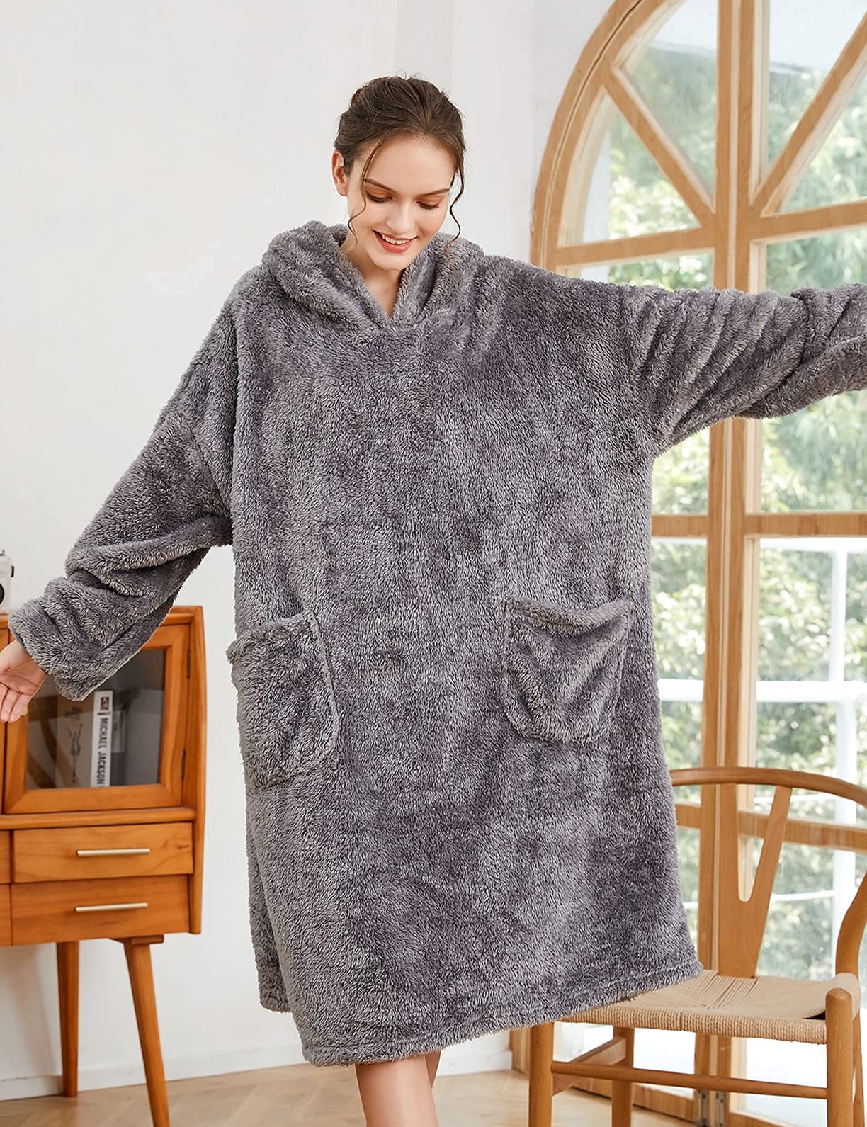 UMIPUBO Sudadera con Capucha Manta Hombres Y Mujeres Talla Grande Sherpa de Gran Jerse De Televisión tamaño Caliente y Esponjoso Invierno Hoodie De Manga Larga Moda Tops