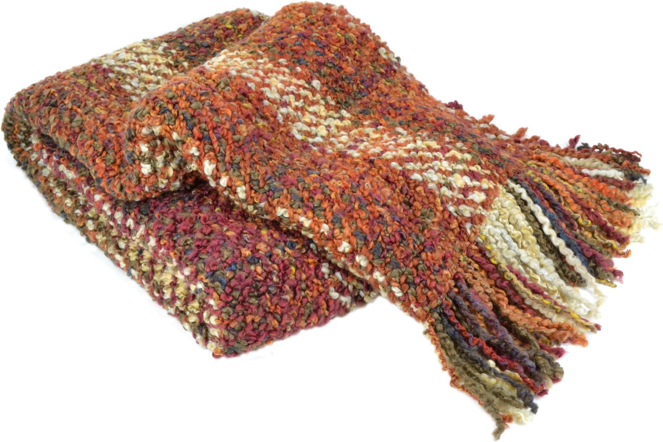 Kennebunk Home Ombre Luxurious Woven Throw, 3'9" x 6', Russet