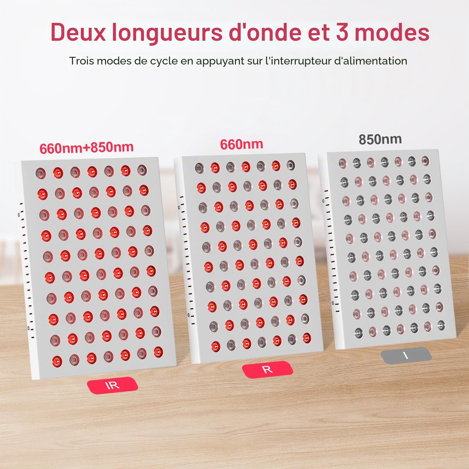 Lampe Infrarouge, Zrwuldu Lampe Lumière Rouge Combo 660nm et 850nm, 70 LED Red Light avec Minuterie et Support, Panneau de Lumière Rouge (Ne Produit Pas de Chaleur)