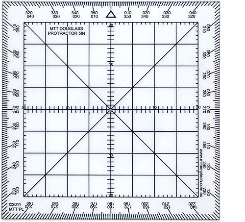 Miniatura 2 de Transportador Douglas de 5 pulgadas graduado en grados para mediciones de ángulo y trazado de mapas para navegación al aire libre, marina o aérea
