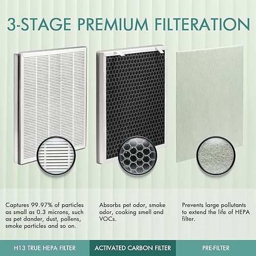 Miniatura 4 de Vital 100 Filtro de cuidado de mascotas compatible con filtro de repuesto LEVOIT Vital 100  2 filtros HEPA H13 True HEPA y 4 prefiltros adicionales