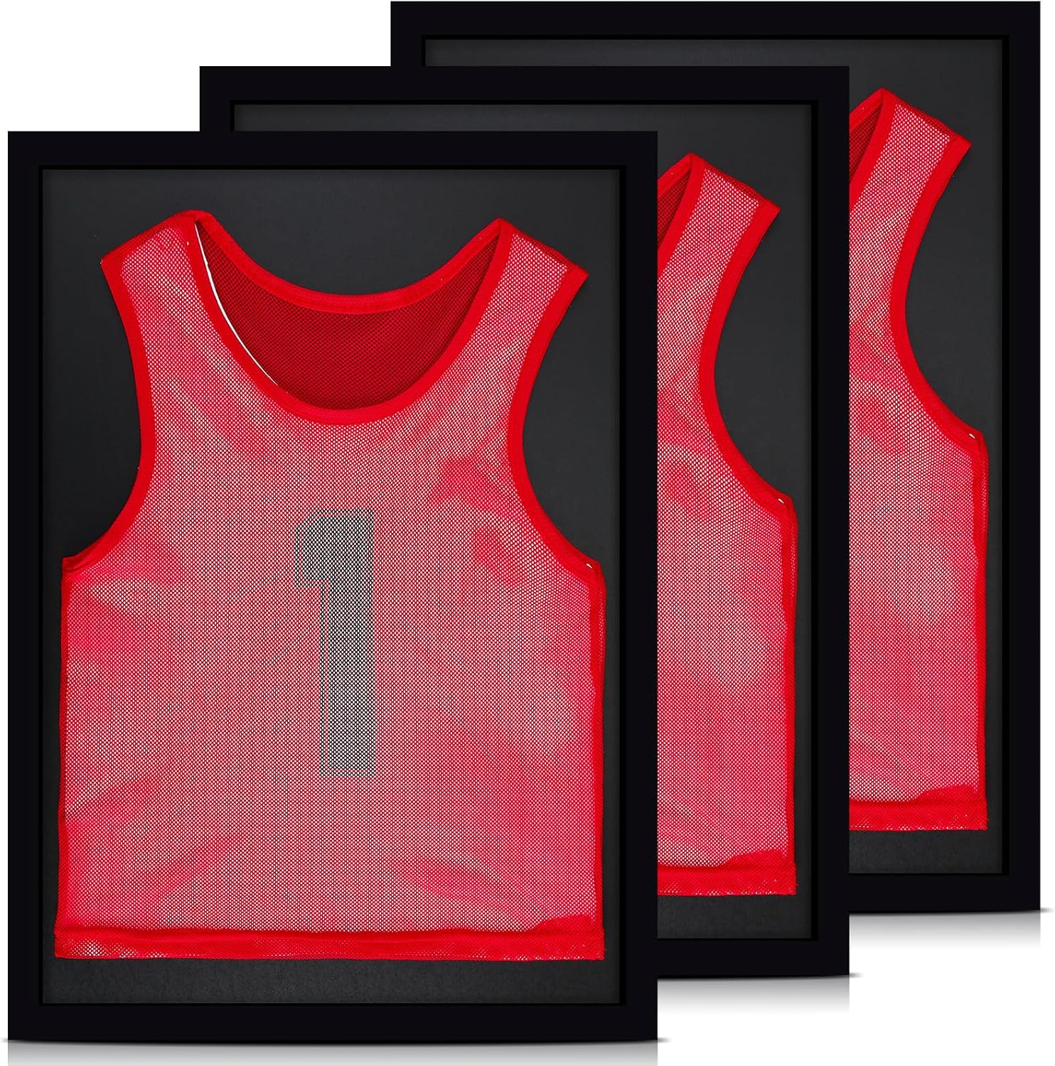 3 Pcs Jersey Display Case 30 x 20 Inch Shadow Box for Jersey Large Jersey Frame for Wall Display Shirt Frame Display Case for Basketball Baseball Soccer Hockey Football Sports Uniform