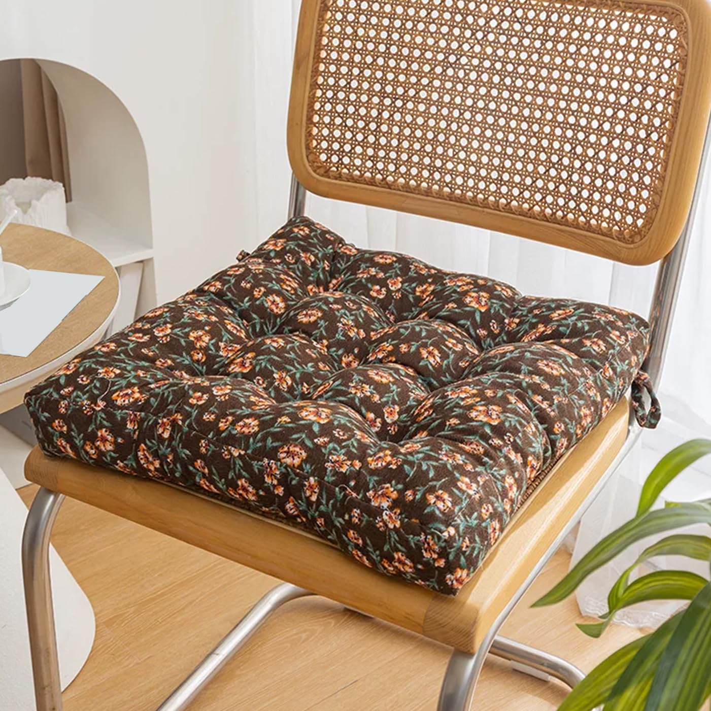 Coussin de siège carré 50x50 en velours côtelé de coton pour chaise