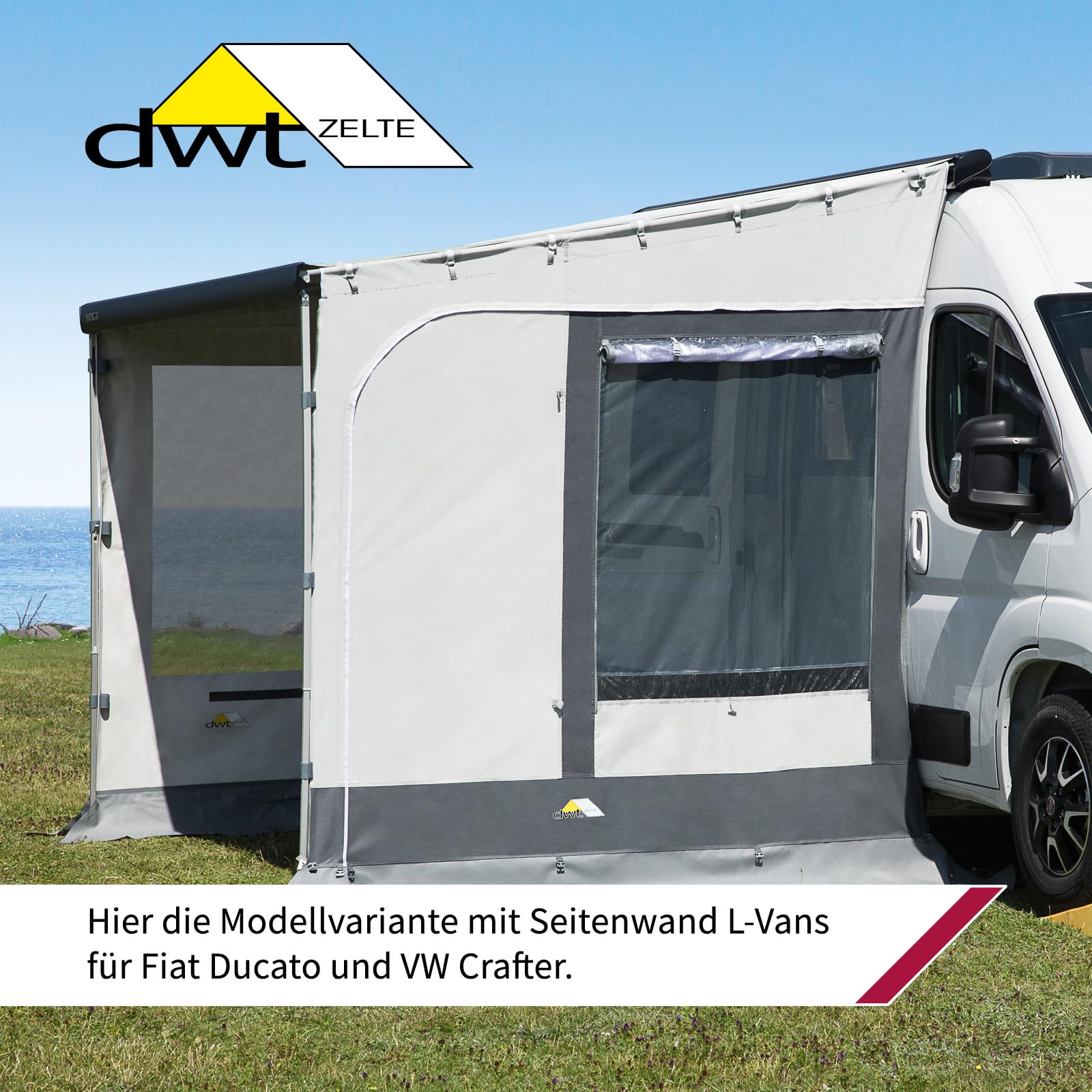 dwt Markisenanbauteile It's Holiday, passend für Thule/Omnistor (Serie 5, 6, 8 & 9) und Dometic (Serien PW 1100, 1500 & PR 2000, 2500), Größe:Vorderwand Verbreiterung 25
