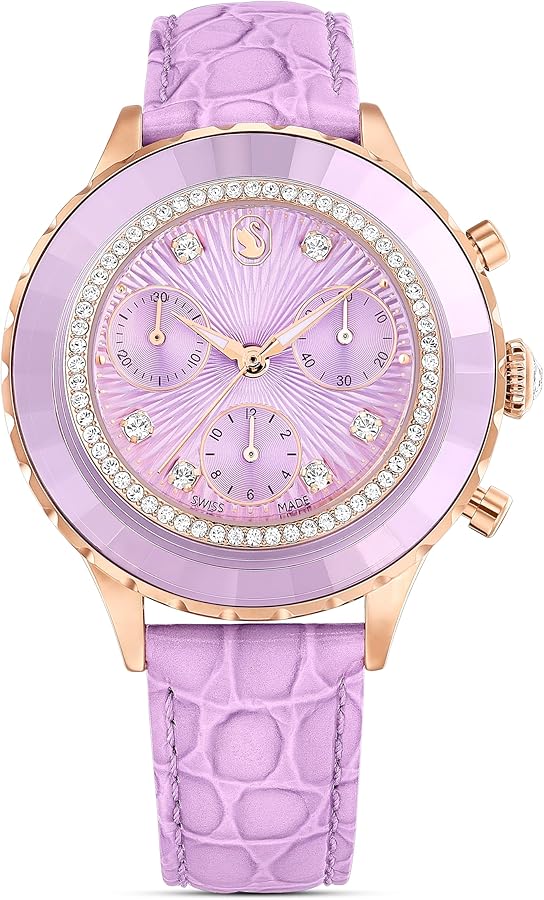 スワロフスキー 『Octea Sport - Ultra Purple』 Amazon.com: Swarovski Octea Chrono Watch, Swiss Made, Leather